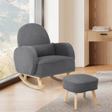 Levede Fleece Rocking Chair with footstool-1937319794885922822