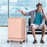 Slimbridge 26" Luggage Trolley Travel Hard Pink-1937319798623047686