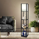 EMITTO Floor Lamp Storage Shelf LED Black-1910112864899829766