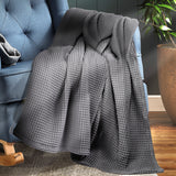 DreamZ Throw Blanket Cotton Waffle Blankets Grey King-1919892916399116294