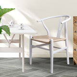 Levede 2x Dining Chairs Wooden Hans White-1910113283994685446
