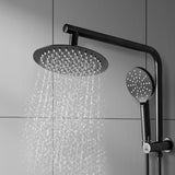 Shower Head High Pressure Set Rain Round Black-1910113243339296774