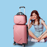 Slimbridge 2pcs 20"Travel Luggage Set Rose Gold-1910112832817598470