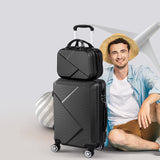 Slimbridge 2pcs 20"Travel Luggage Set Black-1910112831886462982