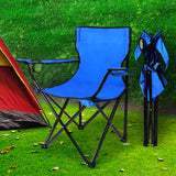 Levede Camping Chairs Folding Arm Foldable Blue-1910112907736256518