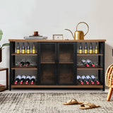 Levede Bar Cabinet Buffet Sideboard Walnut-1917016727506522118