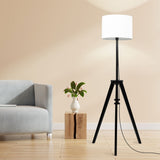 EMITTO Wooden Floor Lamp Modern Tripod Black-1910112866900512774