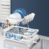 TOQUE Dish Rack Drying Drainer Kitchen White-1910113166860357638