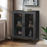 Levede Storage Cabinet Steel Kitchen Black-1917016726734770184