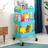 Levede 3 Tiers Kitchen Trolley Cart Turquoise-1917016721709993991