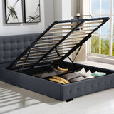 Levede Fabric Bed Frame Queen Tufted Dark Grey-1910113203925422086