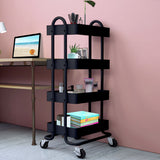 Levede 4 Tiers Kitchen Trolley Cart Black-1917016722028761096