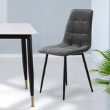 Levede 4x Dining Chairs Kitchen Velvet Grey-1910113287547260935