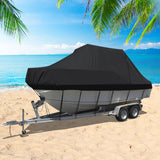Boat Cover 12-14 FT Trailerable Weatherproof Black 14FT-1910113232253751303