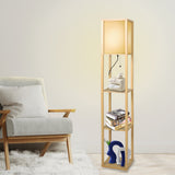 EMITTO Floor Lamp LED Storage Shelf Khaki-1910112865277317127