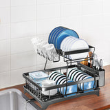 TOQUE Detachable Dish Drying Rack Cutlery Black-1910113166705168391