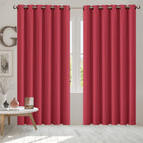 2x Blockout Curtains Panels 3 Layers Burgundy-1910113274339397638