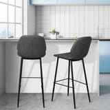 Levede 2x Bar Stool Barstools Counter Grey-1910113299538776071