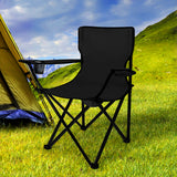Levede Camping Chairs Folding Arm Foldable Black-1910112907274883079