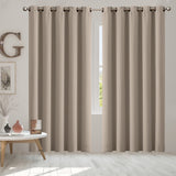 2x Blockout Curtains Panels 3 Layers Beige-1910113270048624646