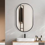 Yezi Large Wall Mirror Bathroom Decor Black-1910112986949881863