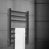 Heated Towel Rail Warmer Rack Wall Mounted Black-1910113122912440327