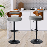 Levede 1x Kitchen Bar Stools Gas Lift Grey-1910113240189374471