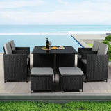 Levede 9PCS Outdoor Table Chair Set-1910112916758204423