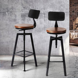 Levede 2x Bar Stool Kitchen Wooden Metal-1910113233704980487
