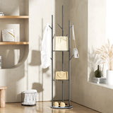 Levede Coat Rack Clothes Stand 8 Hook Organizer Black-1910112989923643399