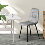 Levede 4x Dining Chairs Kitchen Chair Grey Faux Leather-1910113287937331207
