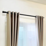 Marlow Black Curtain Rod Steel Quiet Rail Pole Pommel Set Extendable-1937319787743023111
