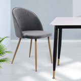 Levede 2x Dining Chairs Seat French Grey-1910113282660896775
