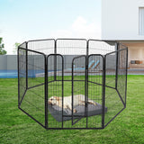 PaWz 8 Panel Pet Dog Playpen Puppy Exercise Black 2.5kg Venison-1910113002565275655