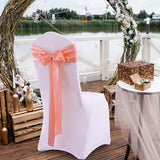 20x Satin Fabric Chair Sashes Cloth Coral-1910113033561182214