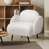 Levede Sofa Chair Fleece Upholstered Single White-1937319787176792071