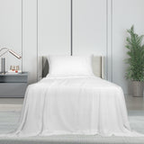 Dreamz 3pcs Sinigle Size 100% Bamboo Bed Sheet Set in White Colour Single-1910113202952343559