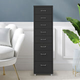 Levede 8 Drawer Office Cabinet Drawers Black-1917016720166490118