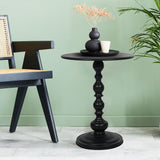Levede Side Table Vintage End Round Black-1910113293649973255