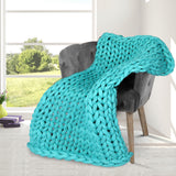 Dreamz Knitted Weighted Blanket Chunky Blue Kids-1910113226897625095