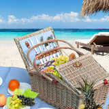 4 Person Picnic Basket Baskets Set Outdoor-1910113179174834183