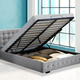 Levede Queen Bed Frame Fabric Tufted Grey-1910113204088999943