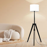 EMITTO Wooden Floor Lamp Modern Tripod Black-1910112866900512775