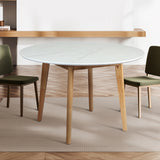 Levede Dining Table Round Rubberwood Base 120cm White 120 CM-1910113303879880711