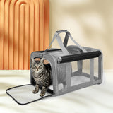 Pawz 3 in 1 Pet Soft Crate Dog Cat Carrier M Size Grey-1937319816847298567