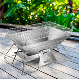 Levede Portable Folding BBQ Charcoal Grill Silver-1937319812862709767