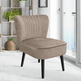 Levede Accent Chair Foot Stool Set Ottoman Cream-1919892908006313991