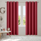 2x Blockout Curtains Panels 3 Layers Burgundy-1910113269696303110