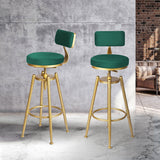 Levede 1x Bar Stools Velvet Kitchen Green-1910113238184497159