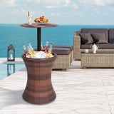 Levede Cooler Ice Bucket Table Bar Outdoor Black and brown-1919892869410328583